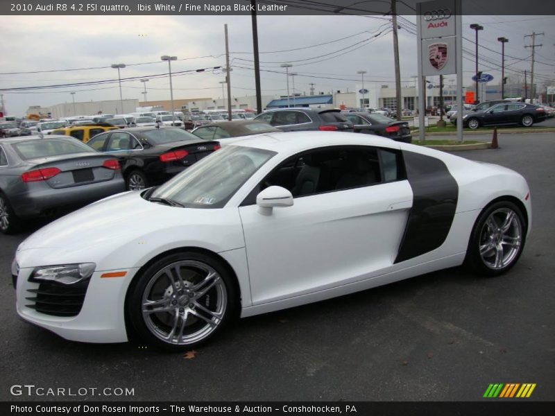 Ibis White / Fine Nappa Black Leather 2010 Audi R8 4.2 FSI quattro