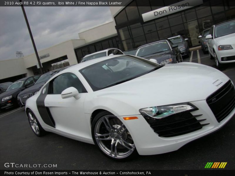 Ibis White / Fine Nappa Black Leather 2010 Audi R8 4.2 FSI quattro