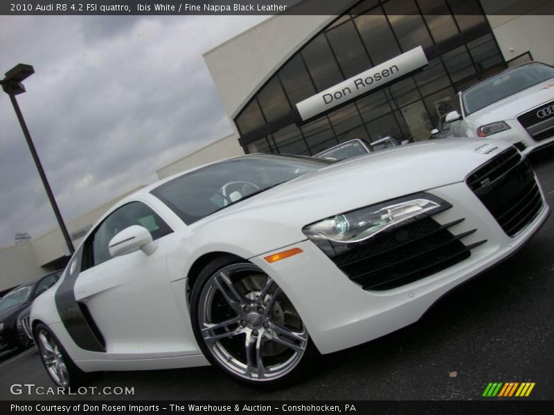 Ibis White / Fine Nappa Black Leather 2010 Audi R8 4.2 FSI quattro