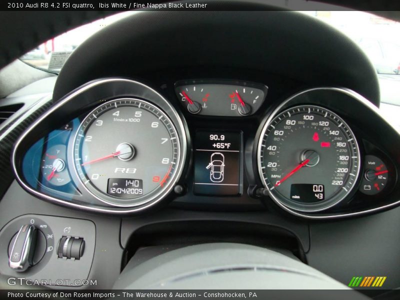 Ibis White / Fine Nappa Black Leather 2010 Audi R8 4.2 FSI quattro