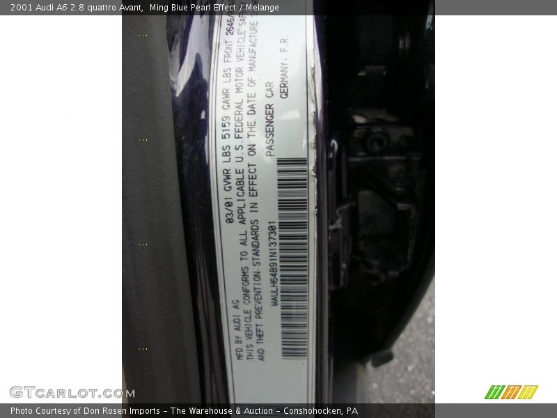 Ming Blue Pearl Effect / Melange 2001 Audi A6 2.8 quattro Avant