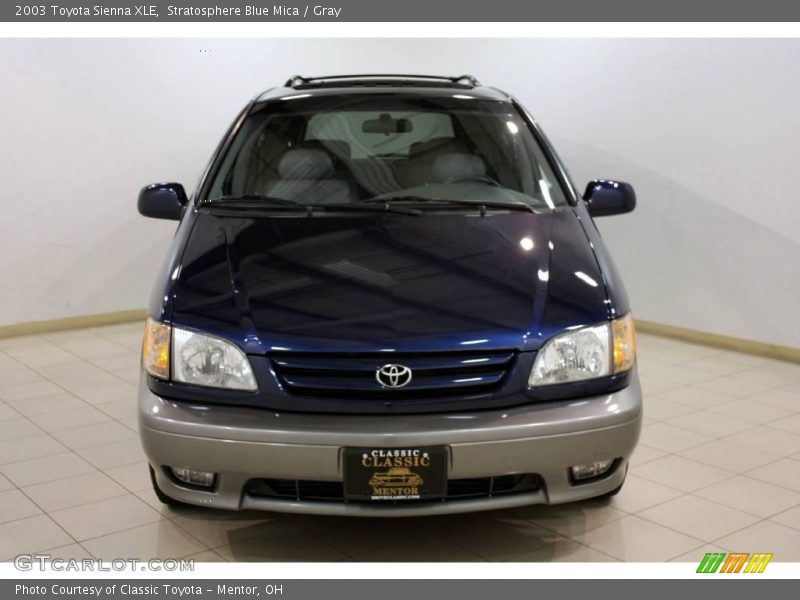 Stratosphere Blue Mica / Gray 2003 Toyota Sienna XLE