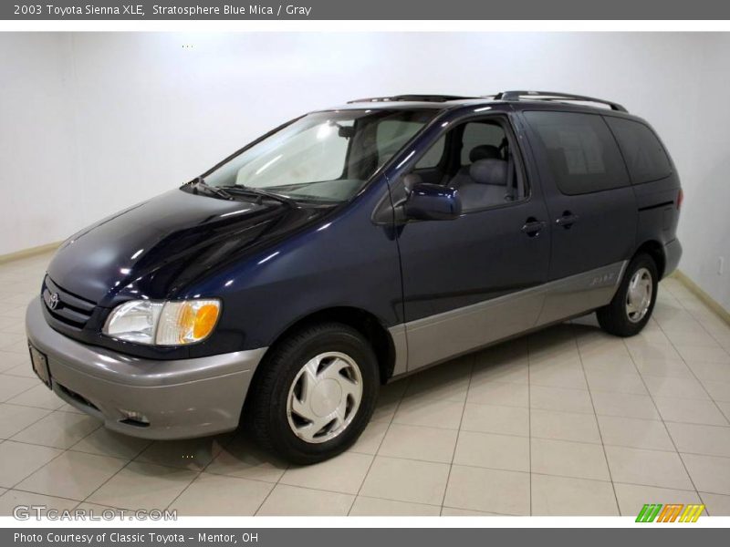 Stratosphere Blue Mica / Gray 2003 Toyota Sienna XLE