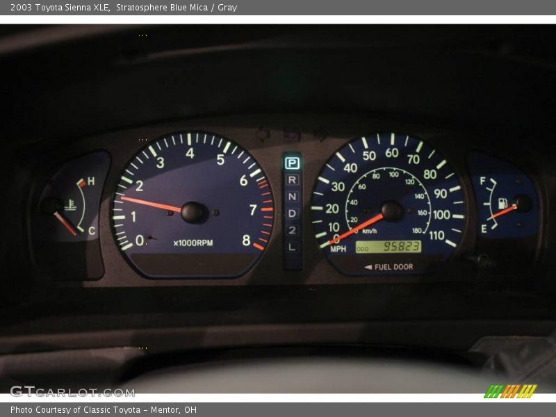 Stratosphere Blue Mica / Gray 2003 Toyota Sienna XLE