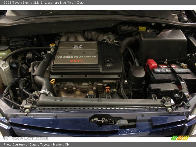 Stratosphere Blue Mica / Gray 2003 Toyota Sienna XLE