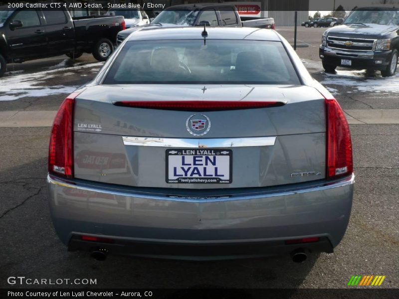 Sunset Blue / Ebony 2008 Cadillac CTS 4 AWD Sedan