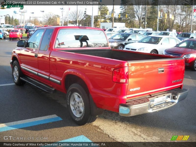 Victory Red / Graphite 2003 Chevrolet S10 LS Extended Cab 4x4
