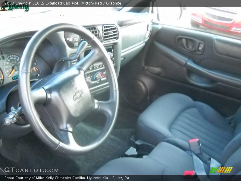 Victory Red / Graphite 2003 Chevrolet S10 LS Extended Cab 4x4