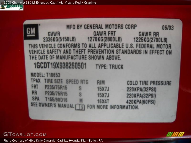 Victory Red / Graphite 2003 Chevrolet S10 LS Extended Cab 4x4
