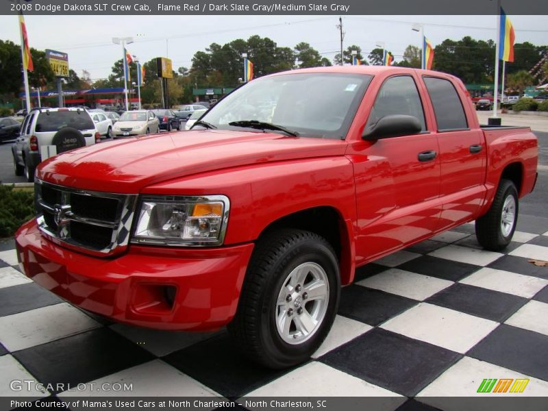 Flame Red / Dark Slate Gray/Medium Slate Gray 2008 Dodge Dakota SLT Crew Cab