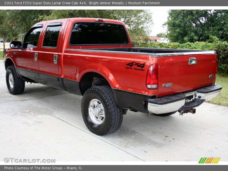 Bright Amber Metallic / Medium Parchment 2001 Ford F350 Super Duty Lariat Crew Cab 4x4