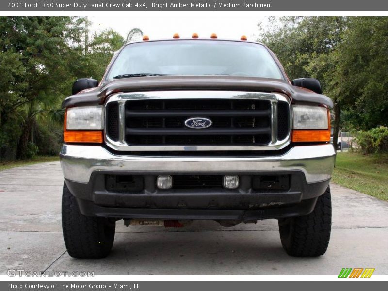 Bright Amber Metallic / Medium Parchment 2001 Ford F350 Super Duty Lariat Crew Cab 4x4
