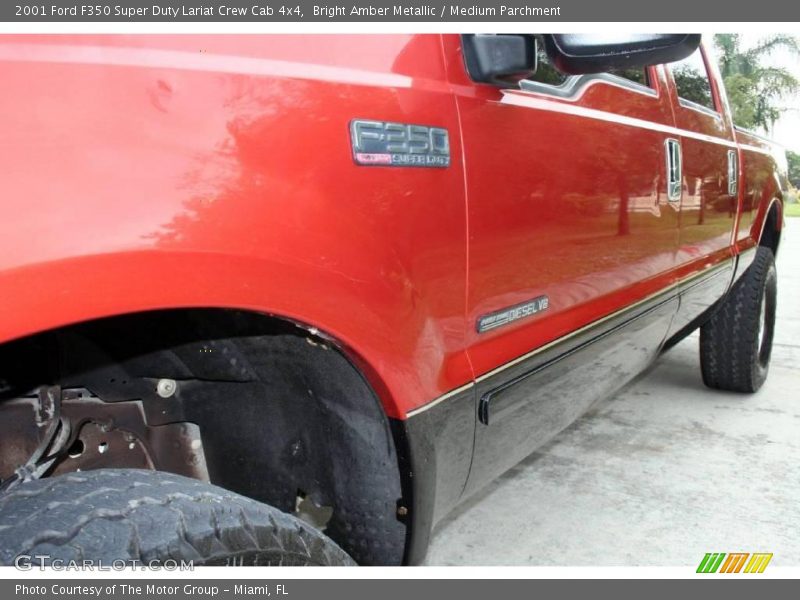 Bright Amber Metallic / Medium Parchment 2001 Ford F350 Super Duty Lariat Crew Cab 4x4