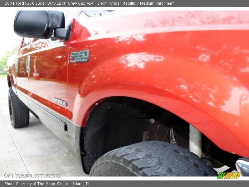 Bright Amber Metallic / Medium Parchment 2001 Ford F350 Super Duty Lariat Crew Cab 4x4