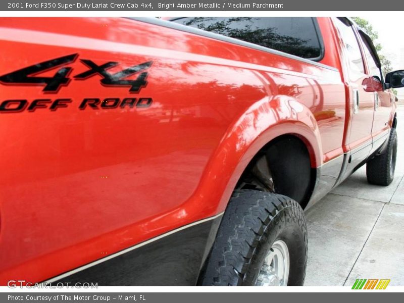 Bright Amber Metallic / Medium Parchment 2001 Ford F350 Super Duty Lariat Crew Cab 4x4