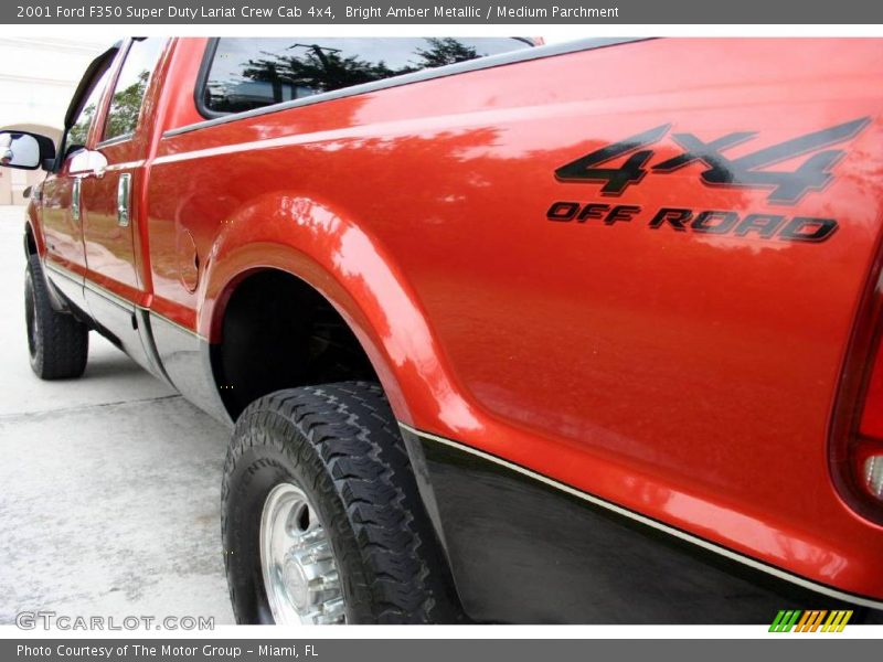 Bright Amber Metallic / Medium Parchment 2001 Ford F350 Super Duty Lariat Crew Cab 4x4
