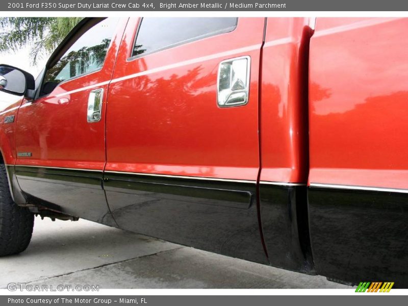 Bright Amber Metallic / Medium Parchment 2001 Ford F350 Super Duty Lariat Crew Cab 4x4