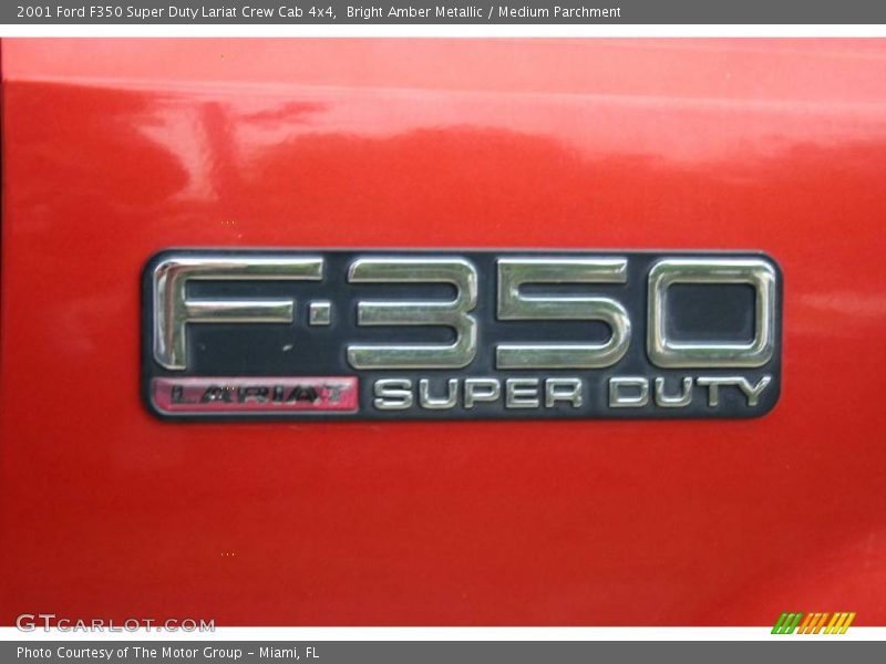 Bright Amber Metallic / Medium Parchment 2001 Ford F350 Super Duty Lariat Crew Cab 4x4