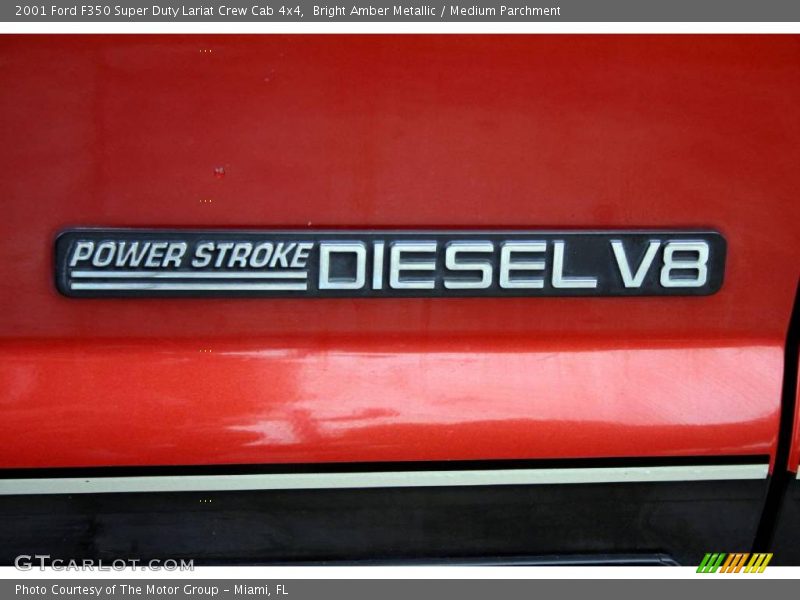 Bright Amber Metallic / Medium Parchment 2001 Ford F350 Super Duty Lariat Crew Cab 4x4