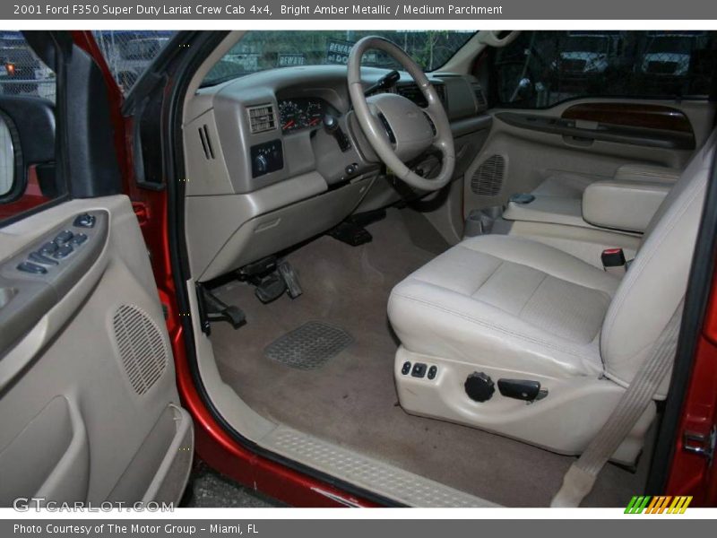 Bright Amber Metallic / Medium Parchment 2001 Ford F350 Super Duty Lariat Crew Cab 4x4