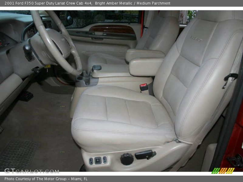 Bright Amber Metallic / Medium Parchment 2001 Ford F350 Super Duty Lariat Crew Cab 4x4