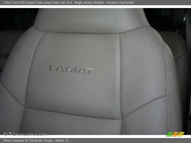 Bright Amber Metallic / Medium Parchment 2001 Ford F350 Super Duty Lariat Crew Cab 4x4