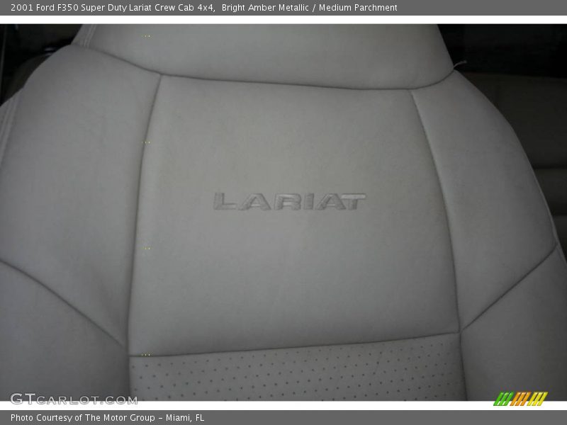 Bright Amber Metallic / Medium Parchment 2001 Ford F350 Super Duty Lariat Crew Cab 4x4