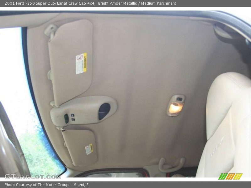 Bright Amber Metallic / Medium Parchment 2001 Ford F350 Super Duty Lariat Crew Cab 4x4