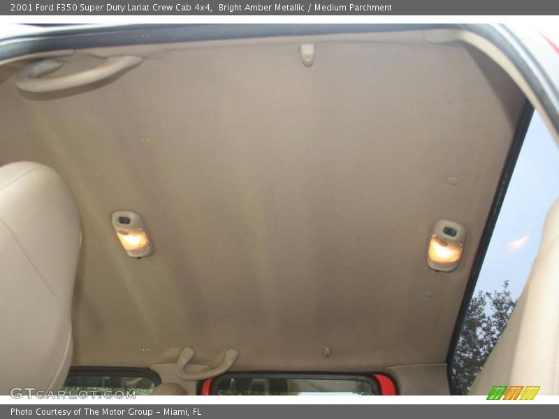 Bright Amber Metallic / Medium Parchment 2001 Ford F350 Super Duty Lariat Crew Cab 4x4