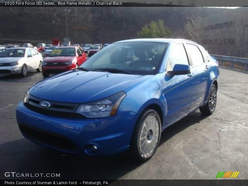 Blue Flame Metallic / Charcoal Black 2010 Ford Focus SES Sedan