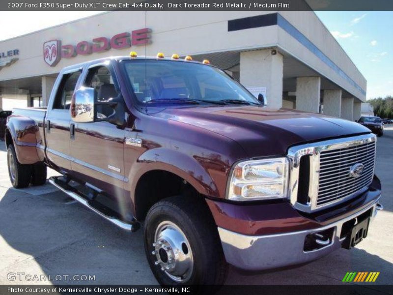 Dark Toreador Red Metallic / Medium Flint 2007 Ford F350 Super Duty XLT Crew Cab 4x4 Dually