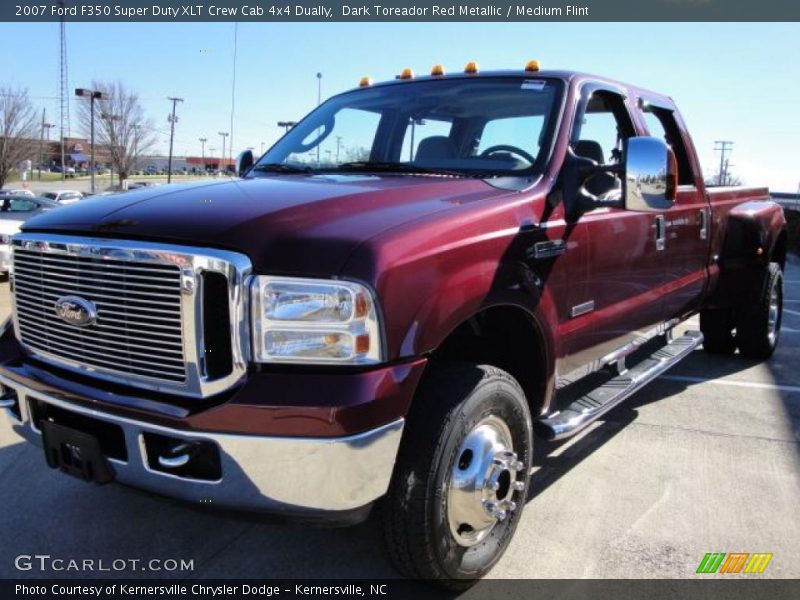 Dark Toreador Red Metallic / Medium Flint 2007 Ford F350 Super Duty XLT Crew Cab 4x4 Dually