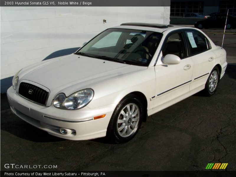 Noble White / Beige 2003 Hyundai Sonata GLS V6