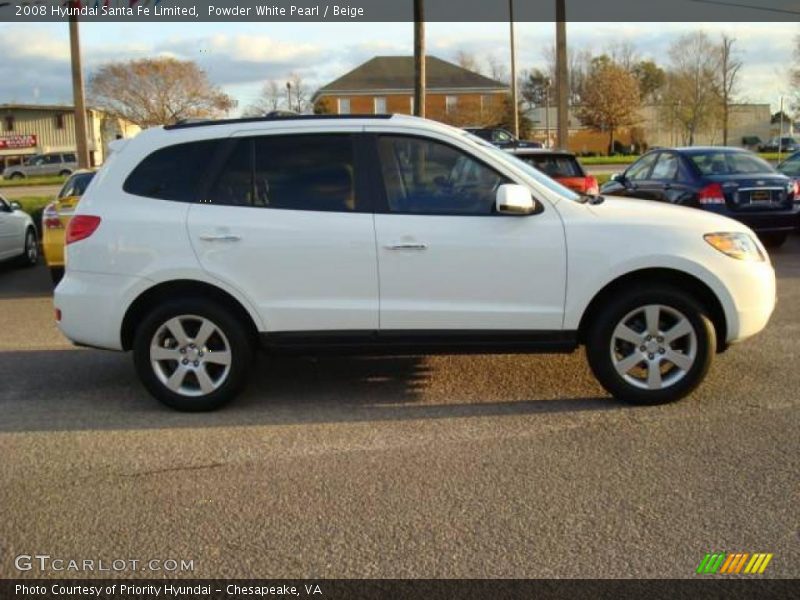 Powder White Pearl / Beige 2008 Hyundai Santa Fe Limited