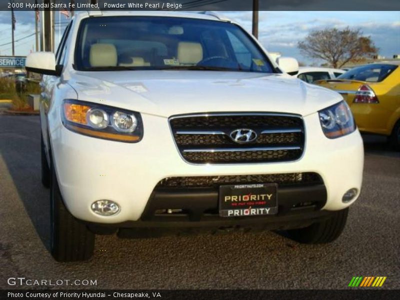 Powder White Pearl / Beige 2008 Hyundai Santa Fe Limited