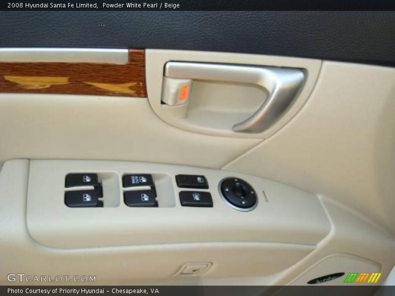 Powder White Pearl / Beige 2008 Hyundai Santa Fe Limited