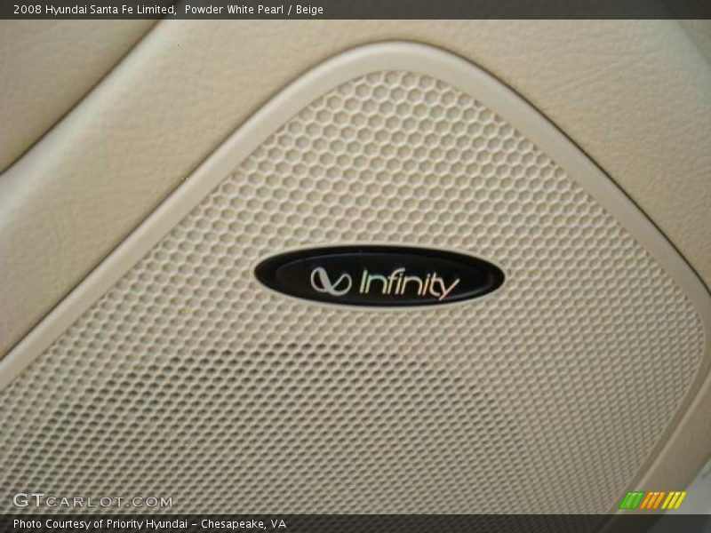 Powder White Pearl / Beige 2008 Hyundai Santa Fe Limited