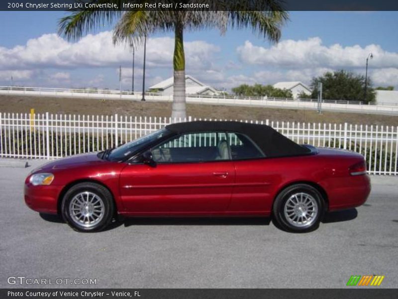Inferno Red Pearl / Sandstone 2004 Chrysler Sebring LXi Convertible
