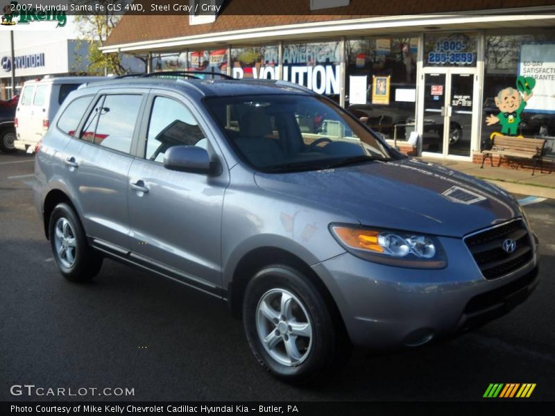 Steel Gray / Gray 2007 Hyundai Santa Fe GLS 4WD