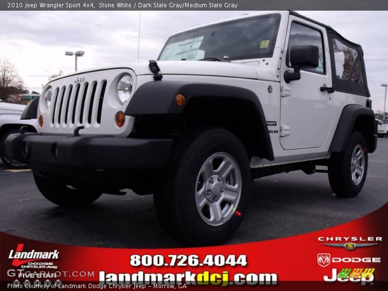 Stone White / Dark Slate Gray/Medium Slate Gray 2010 Jeep Wrangler Sport 4x4