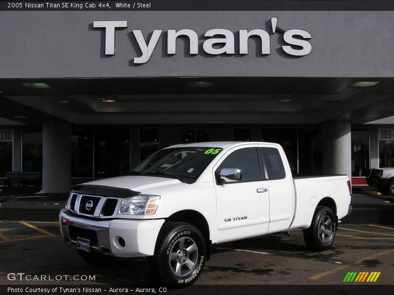 White / Steel 2005 Nissan Titan SE King Cab 4x4