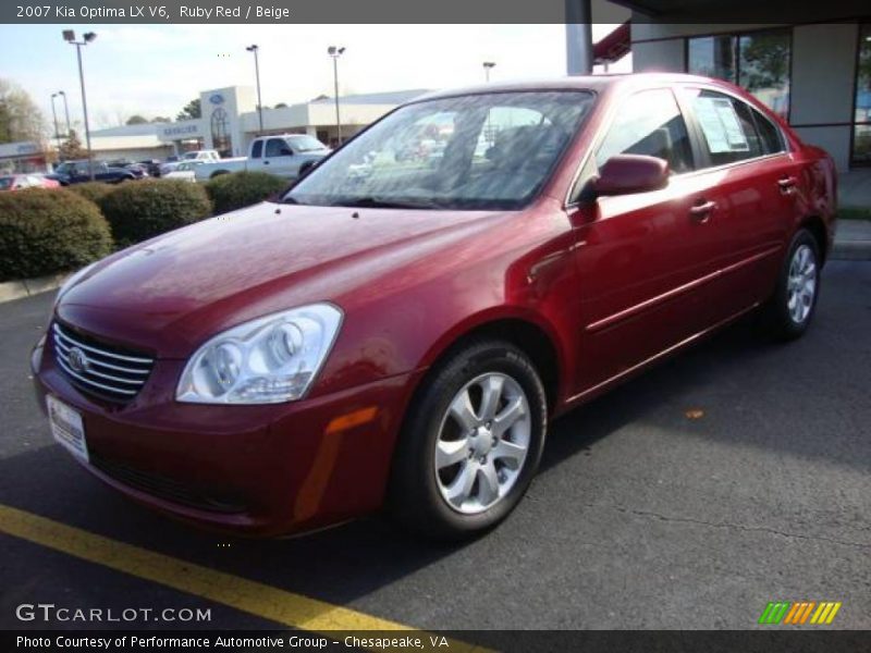 Ruby Red / Beige 2007 Kia Optima LX V6