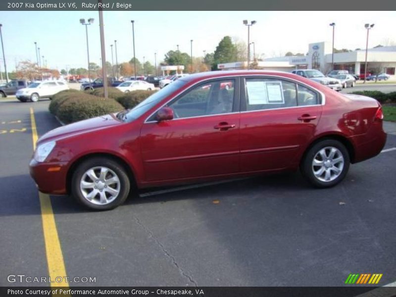 Ruby Red / Beige 2007 Kia Optima LX V6