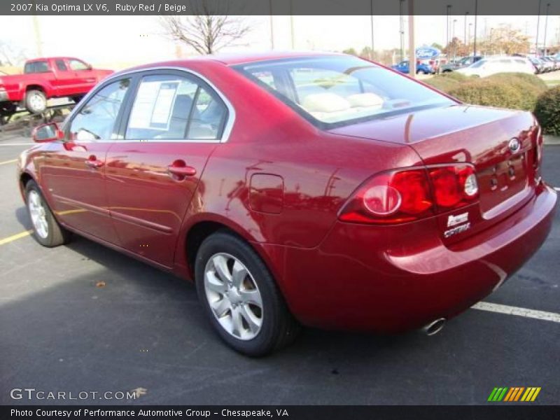 Ruby Red / Beige 2007 Kia Optima LX V6