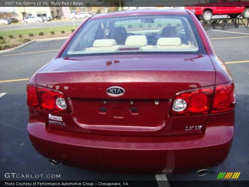 Ruby Red / Beige 2007 Kia Optima LX V6