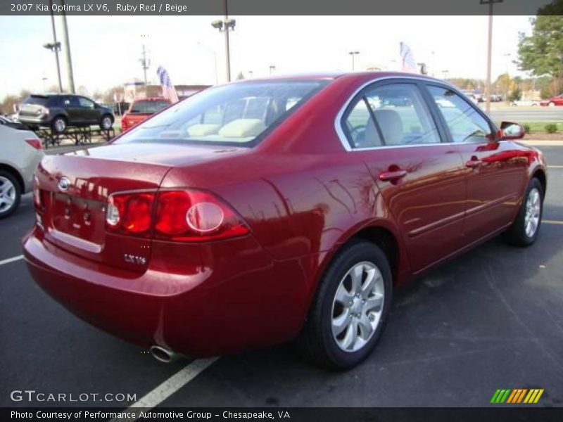 Ruby Red / Beige 2007 Kia Optima LX V6