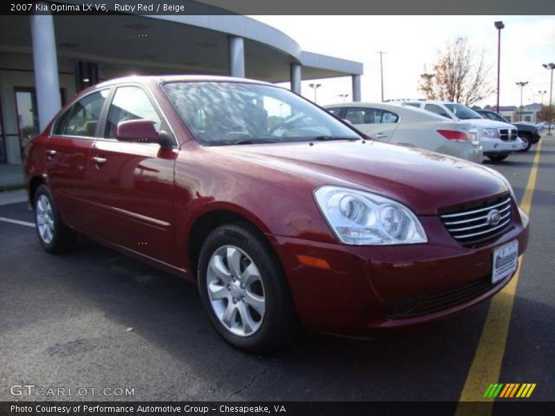 Ruby Red / Beige 2007 Kia Optima LX V6