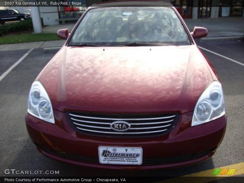Ruby Red / Beige 2007 Kia Optima LX V6
