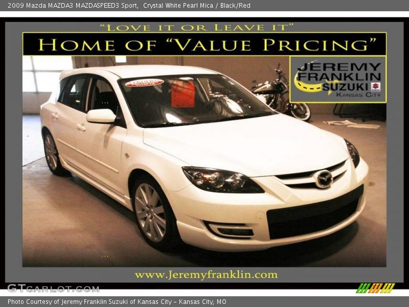 Crystal White Pearl Mica / Black/Red 2009 Mazda MAZDA3 MAZDASPEED3 Sport