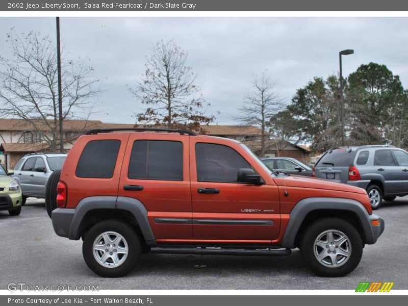 Salsa Red Pearlcoat / Dark Slate Gray 2002 Jeep Liberty Sport